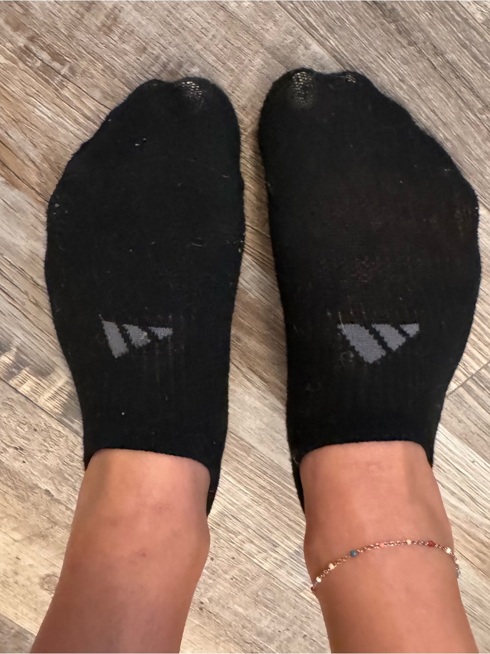Well worn adidas Black Low-Cut Athletic No-Show Socks